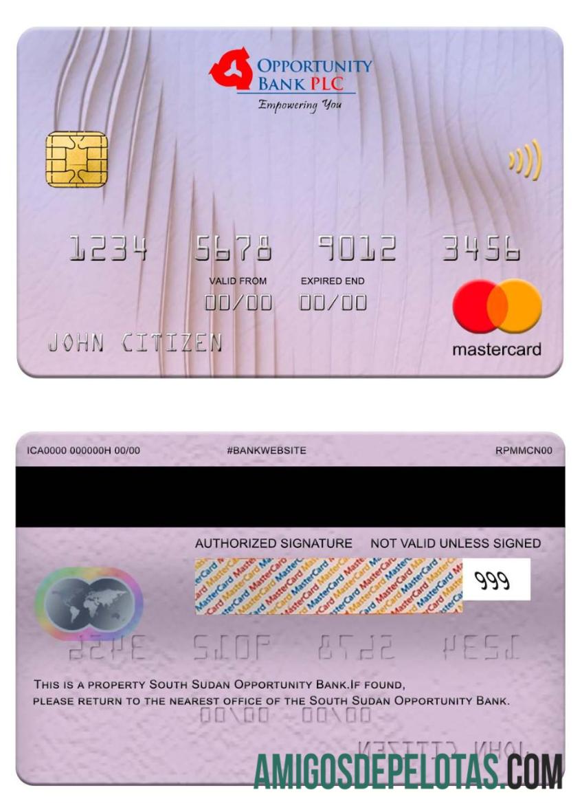 Mastercard do Banco de Oportunidades do Sudão do Sul baixar para verificação